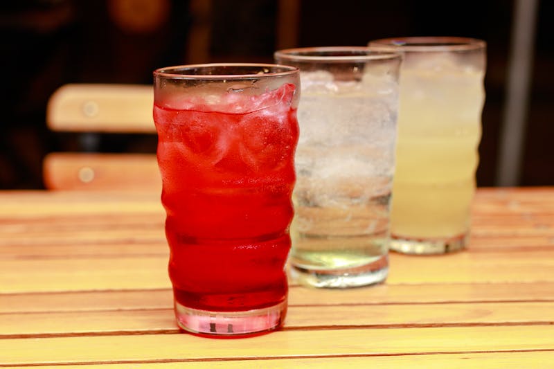 Colorful Italian soda drinks